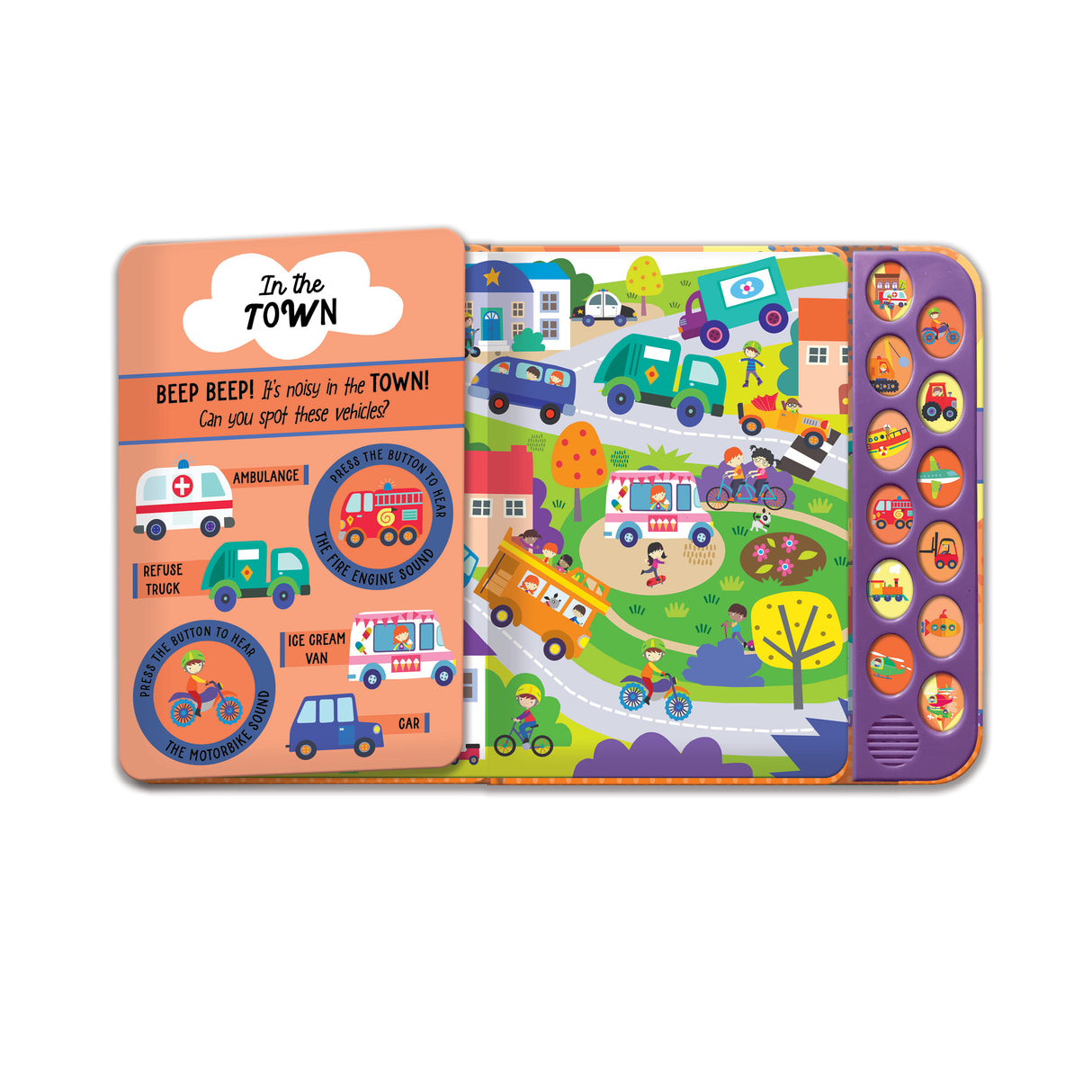 Look and Listen Vehicles - Children's 12 Button Sound Book