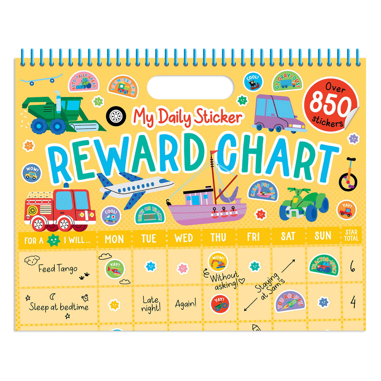 Children's Sticker Reward Chart - Vehicles