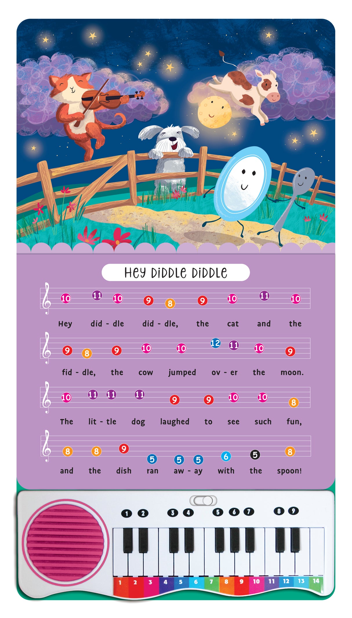 Hickory Dickory Dock - Colour-Coded Nursery Rhyme Piano Book