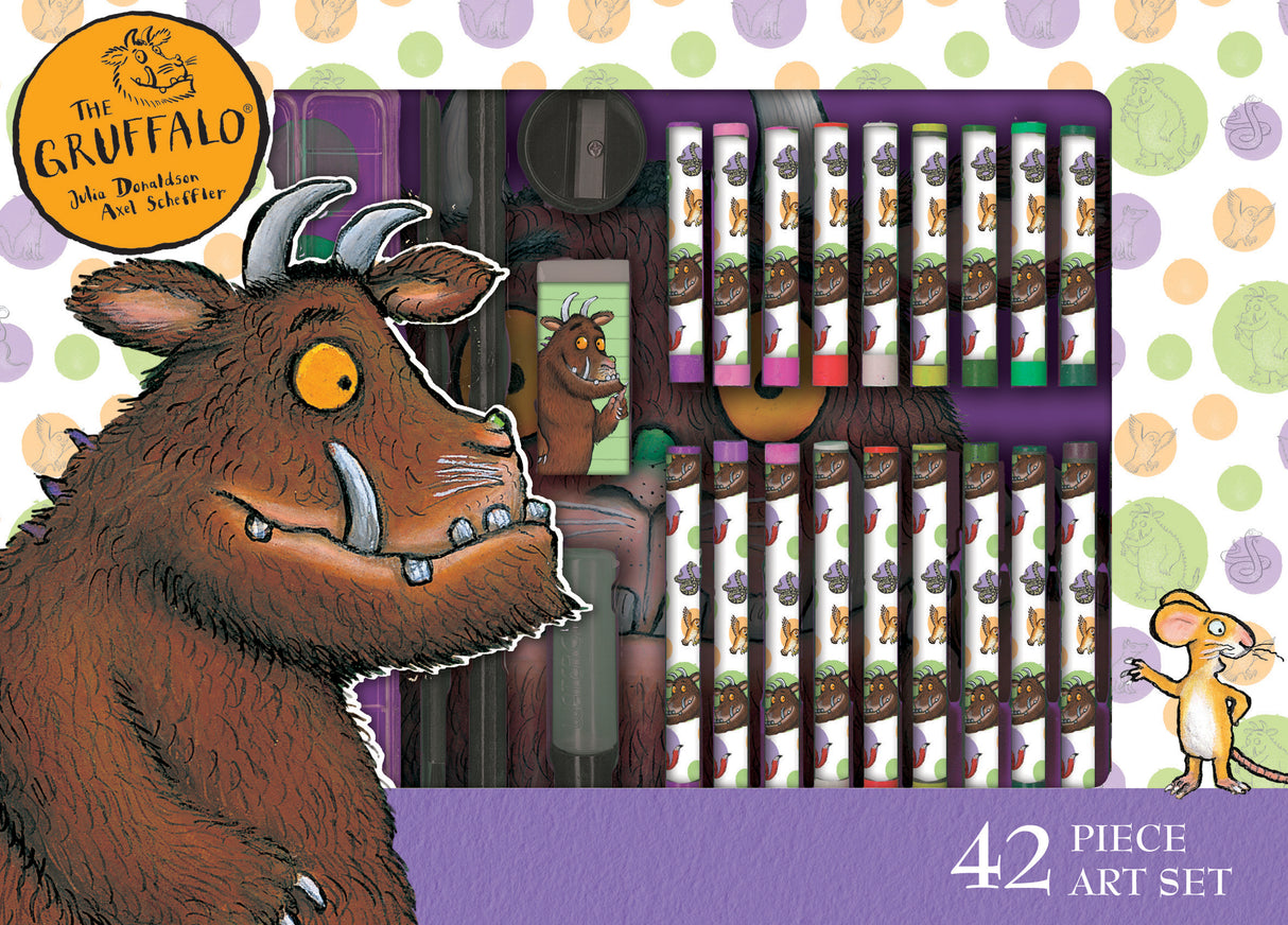 The Gruffalo Children's 42 Piece Art Set - For Ages 3 to 8 Years - Includes Paints and Crayons
