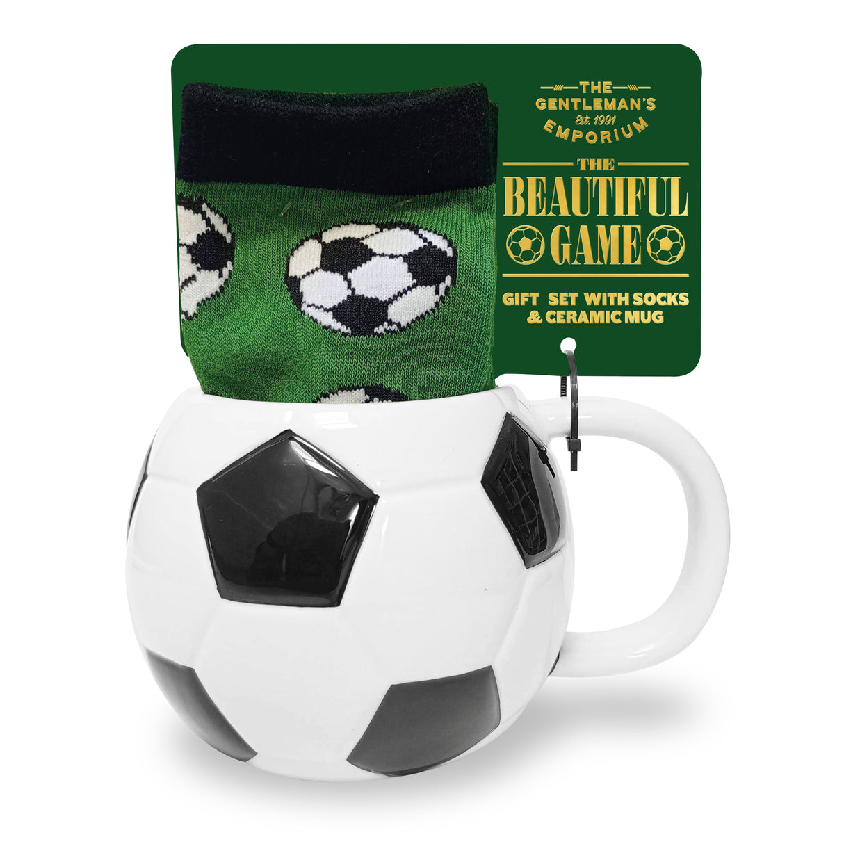 The Gentleman’s Emporium Football Mug & Sock Gift Set