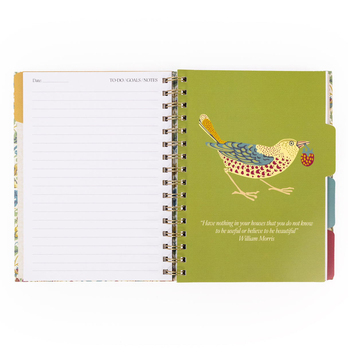William Morris A5 Wired Notebook with Dividers