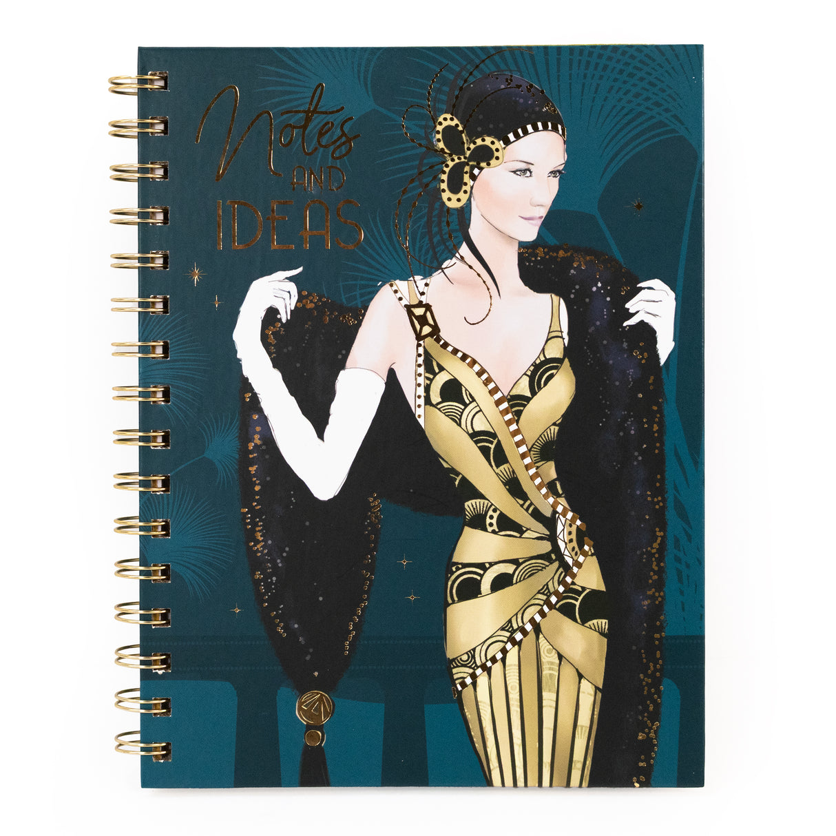 Claire Coxon Art Deco A5 Wired Notebook with Dividers