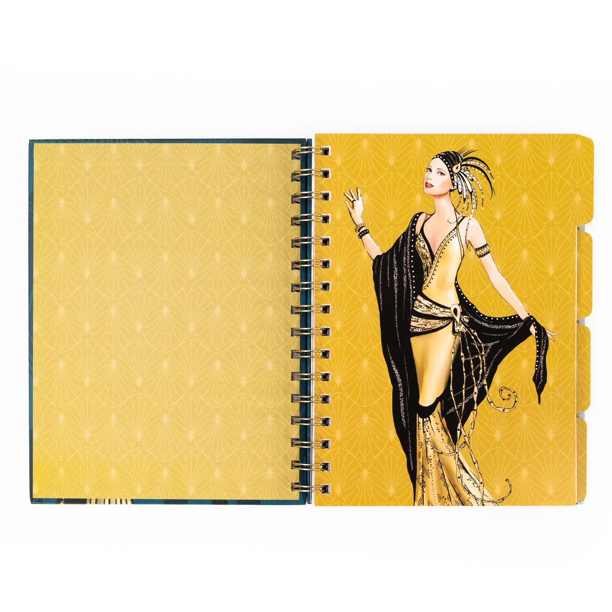 Claire Coxon Art Deco A5 Wired Notebook with Dividers