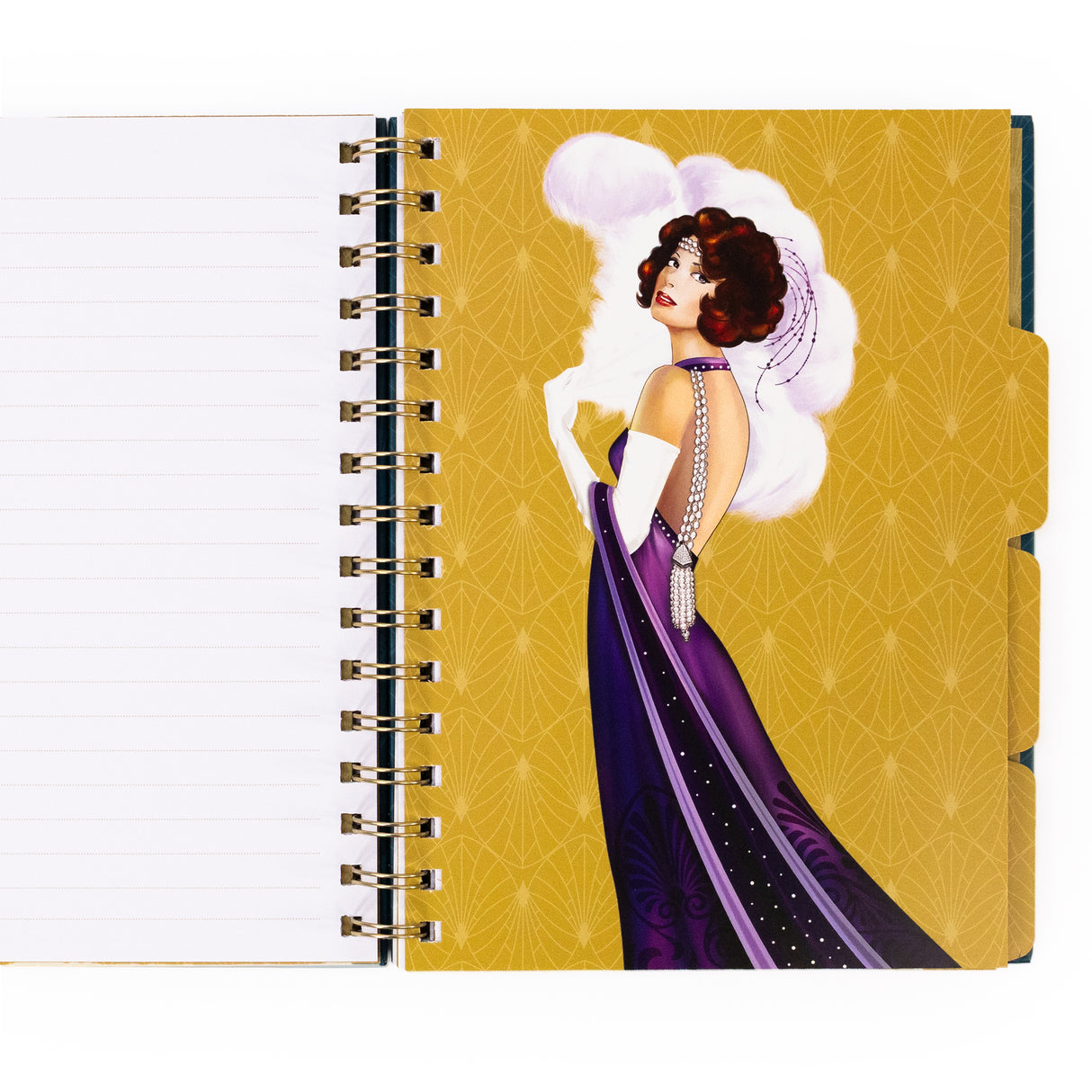 Claire Coxon Art Deco A5 Wired Notebook with Dividers