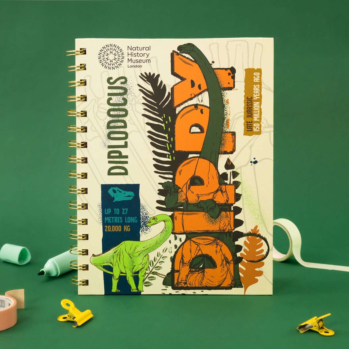 Natural History Museum Dinosaur A5 Wired Notebook with Dividers - Dippy