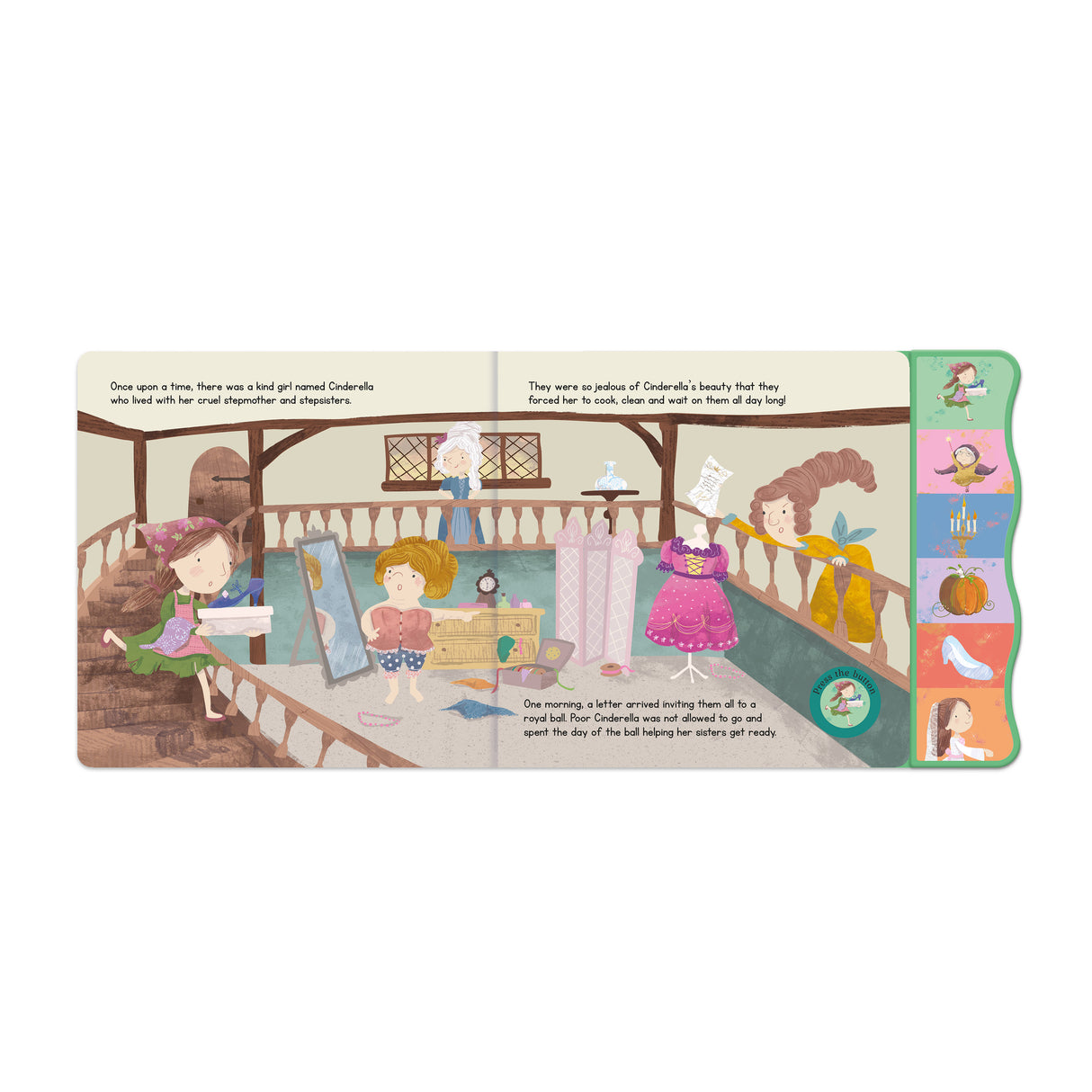 Cinderella Fairy Tale Sound Book - 6 Enchanting Sound Buttons To Press And Play