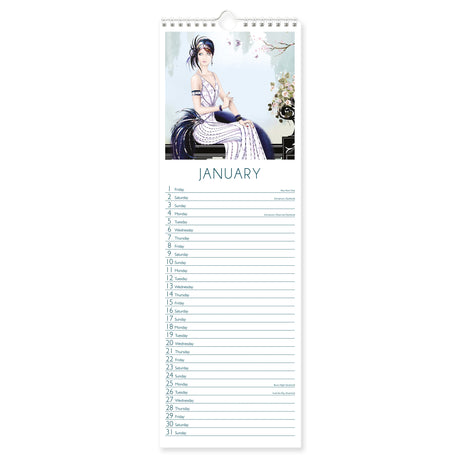 Claire Coxon Art Deco Slim Wall Calendar 2027