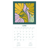 Retro Floral Square Wall Calendar 2027