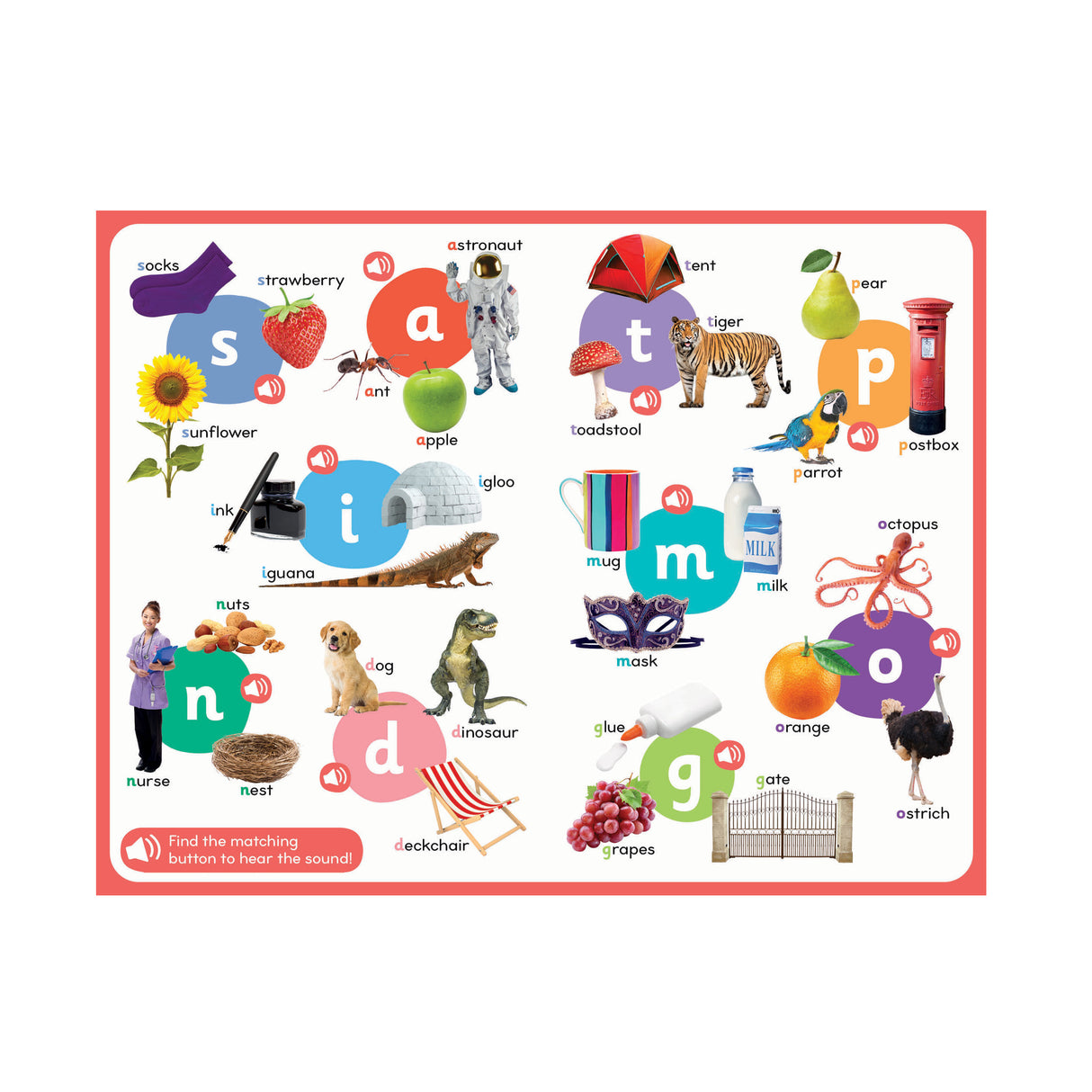 50 First Phonics - Children's 50 Button Sound Book