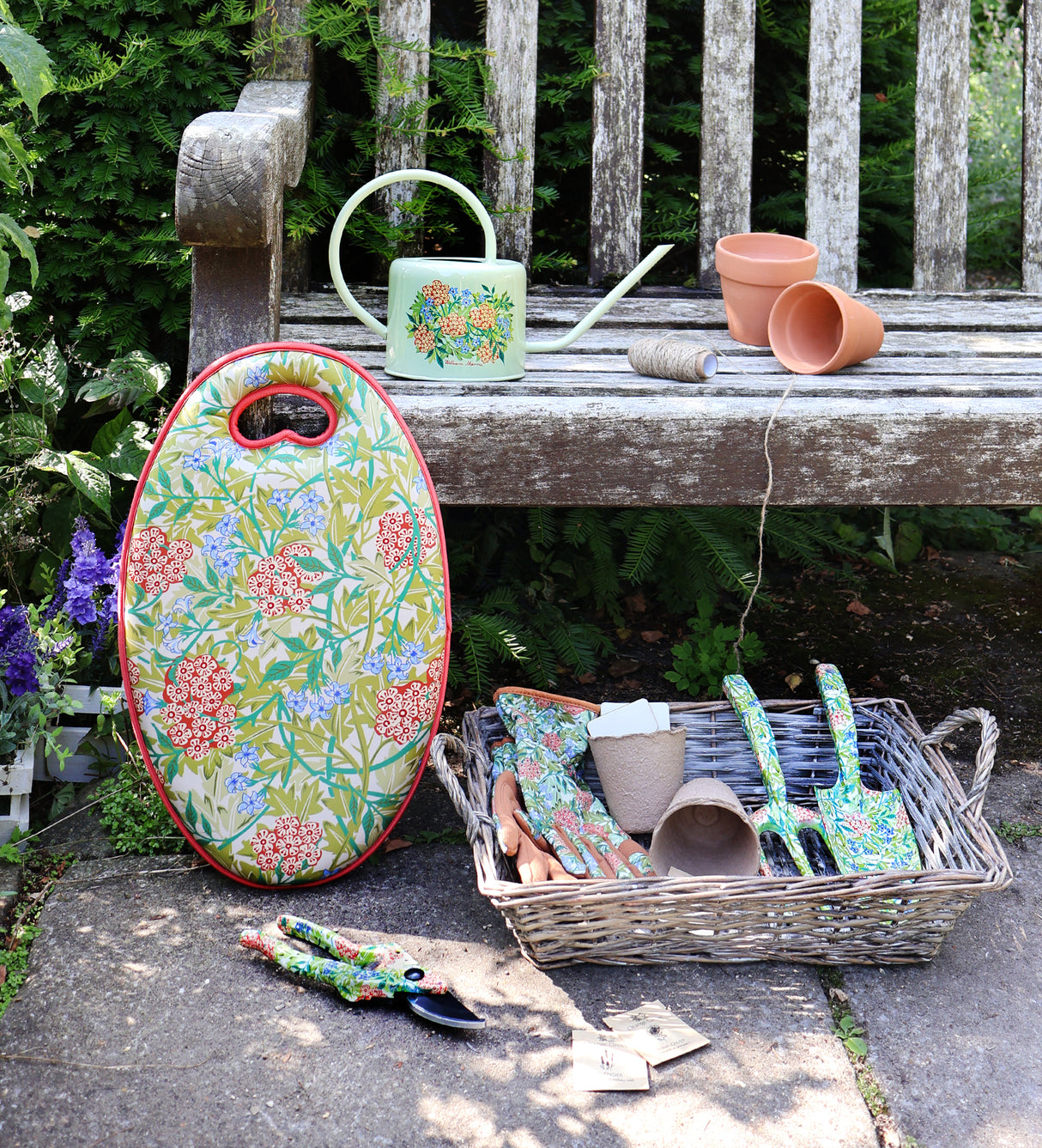 Orange Grove Fork and Trowel Garden Tool Set - William Morris Jasmine Design