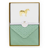 12 Notecards and Envelopes in Gift Box - Horse Design