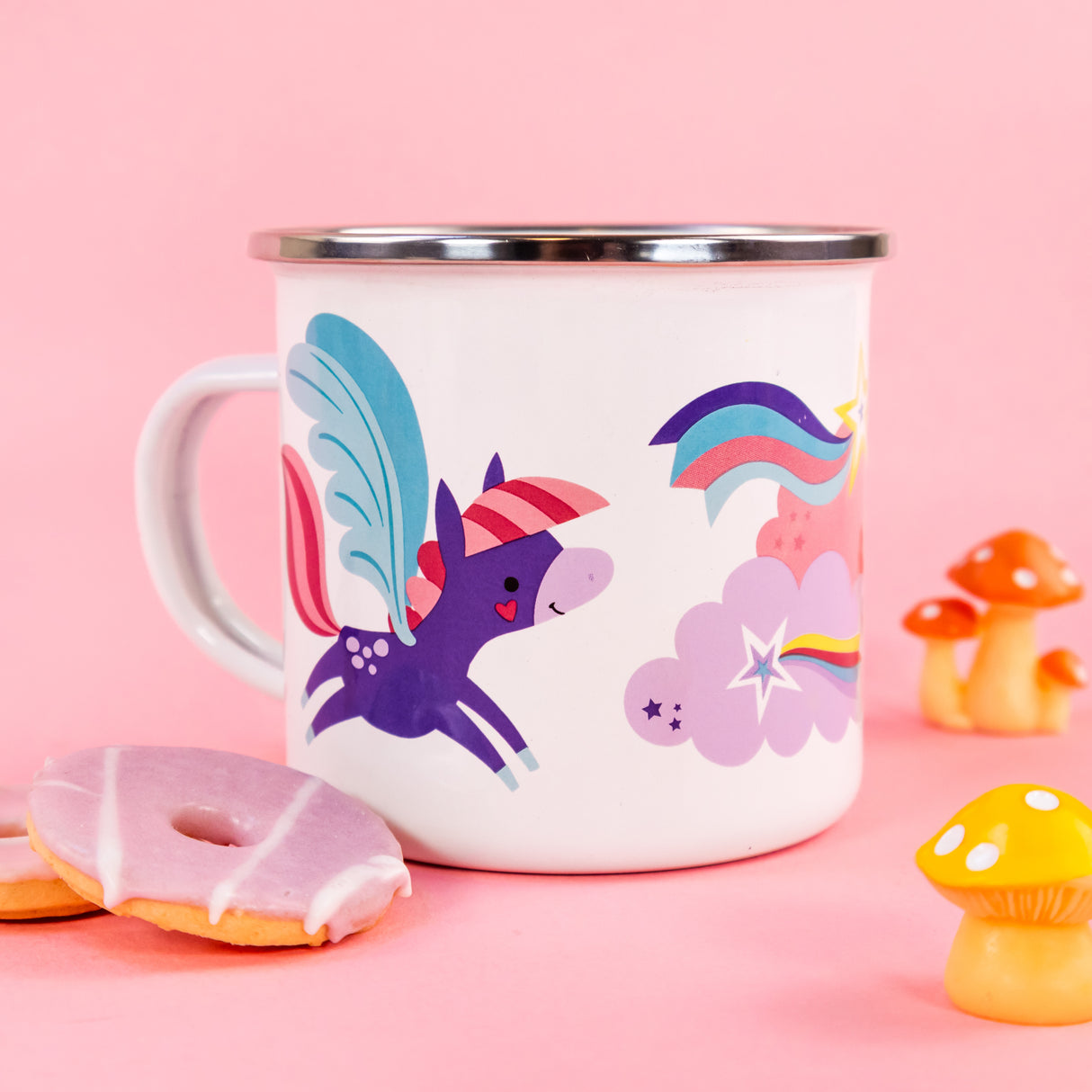 Magical Creatures Enamel Mug – Fantasy Design