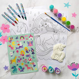 Magical Creatures Children's Art Activity Set - Includes Paints, Crayons and Stickers