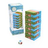Peter Rabbit Tumble Tower Game - Wooden Stacking Set With Dice
