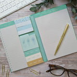 Peacock Feathers A5 Planner & Notepad With Sticky Notes