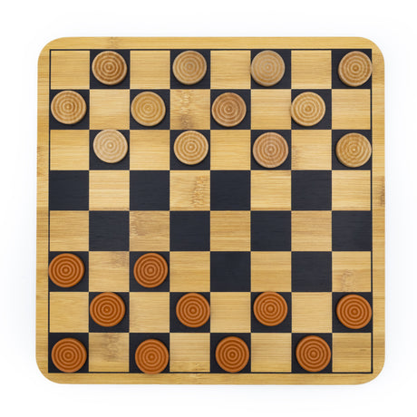 Bamboo Chequers Set - Made Using Sustainable Materials