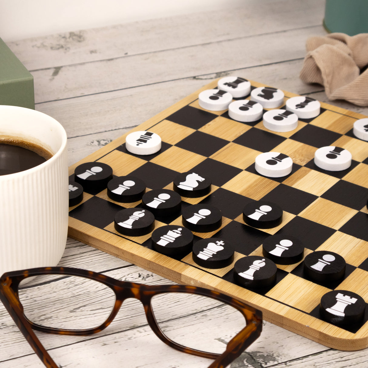 Bamboo Backgammon & Chess Double Set - Made Using Sustainable Materials