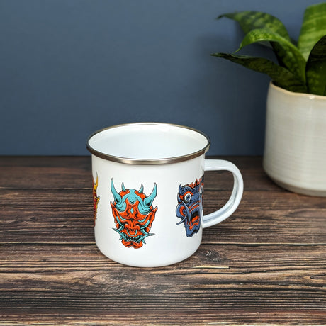 Demon Faces Enamel  Mug