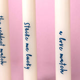 Willow and Belle Quote Design Table Candles In Gift Box Set Of Four
