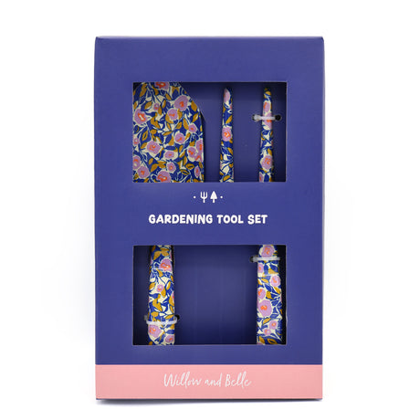 Willow and Belle Fork and Trowel Garden Tool Set - Abstract Floral Design