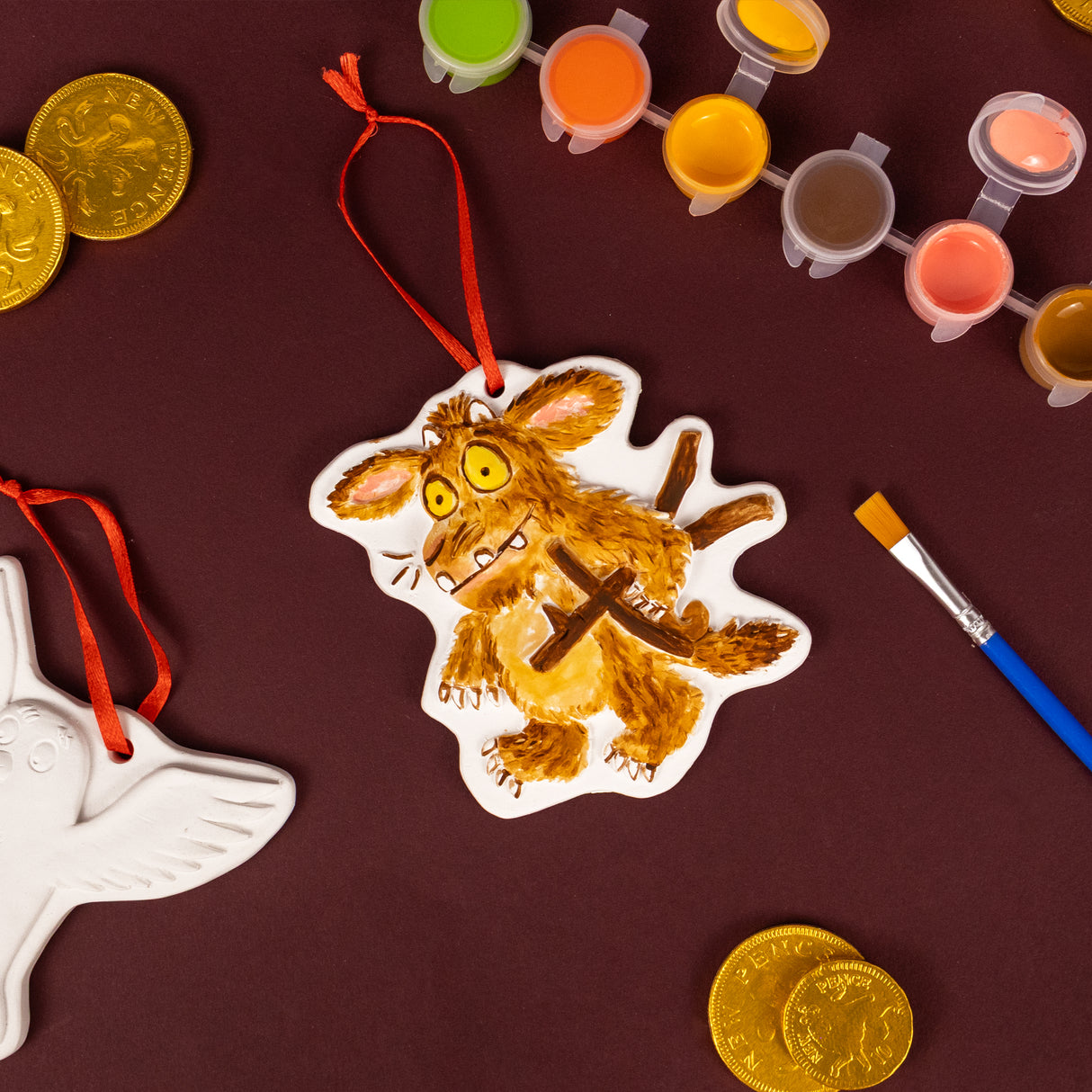 The Gruffalo’s Child Paint Your Own Hanging Decorations | Kids’ Craft Kit with Paints & Brush