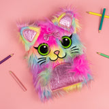 Scruffy Cat Plush Notebook – Soft A5 Lined Journal for Kids