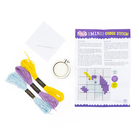 Make Your Own Mini Cross Stitch Kit - Unicorn