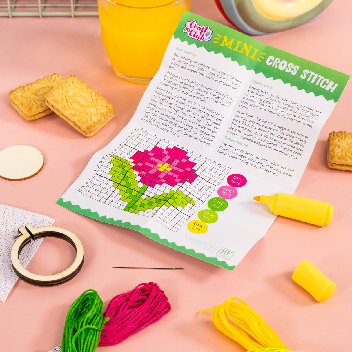 Make Your Own Mini Cross Stitch Kit - Flower
