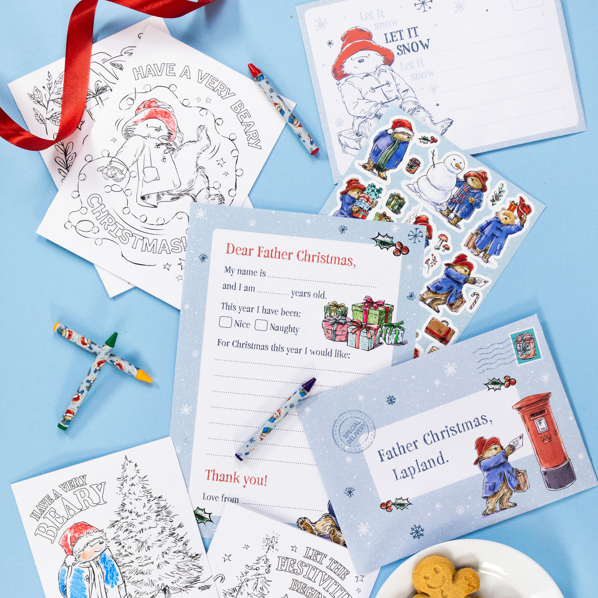 Paddington Colour Your Own Christmas Card Set
