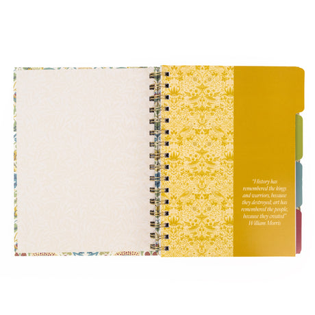 William Morris A5 Wired Notebook with Dividers
