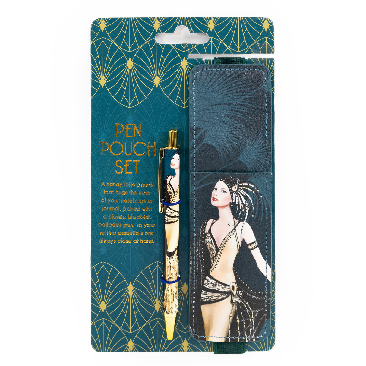 Claire Coxon Art Deco Ballpoint Pen & Pen Pouch Gift Set