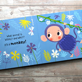 Touch and Feel In The Jungle Silicone Sound Book - Tactile Fun For Children Aged 3 Years Upward – 5 Sound Buttons To Press And Play