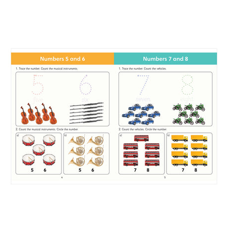 Children's Numbers Workbook – Reception Ages 4 to 5 Years