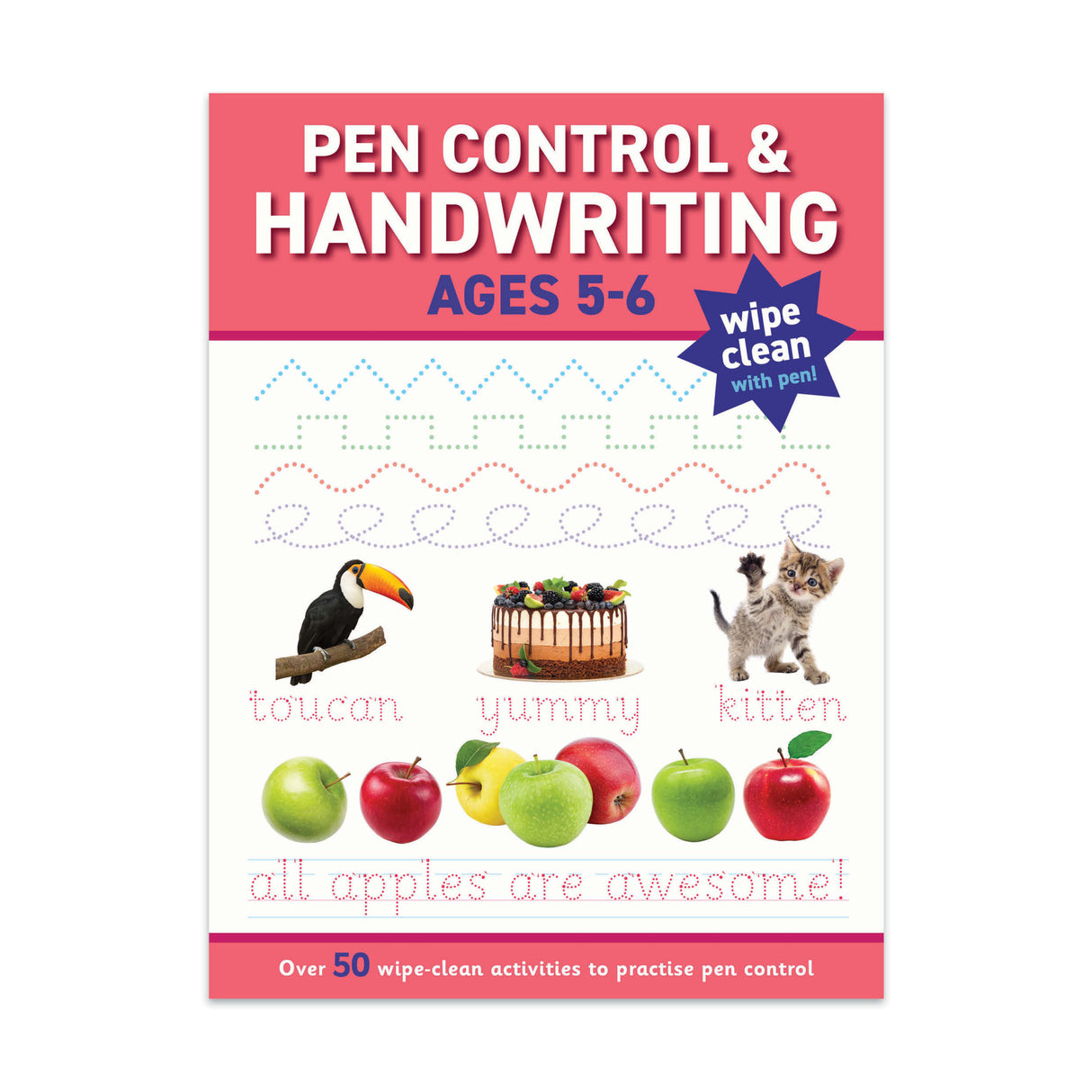 Children's Pen Control & Handwriting Wipe Clean Book & Pen Set – Ages 5 to 6 Years
