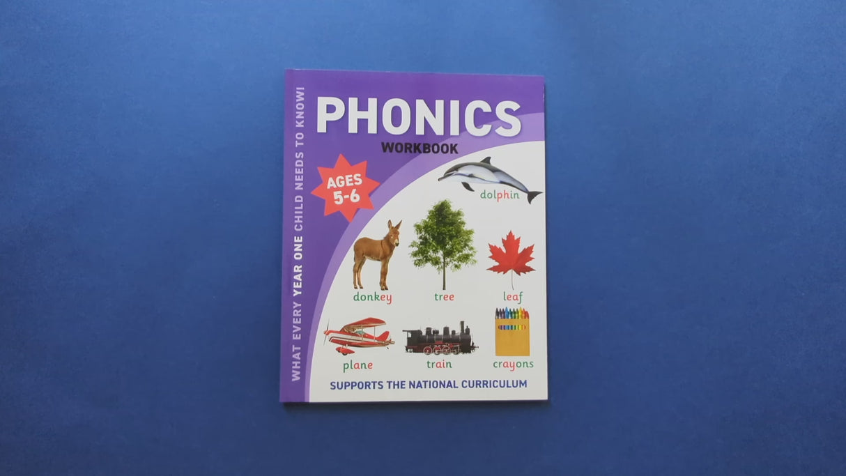 Children's Phonics Workbook – Year One Ages 5 to 6 Years