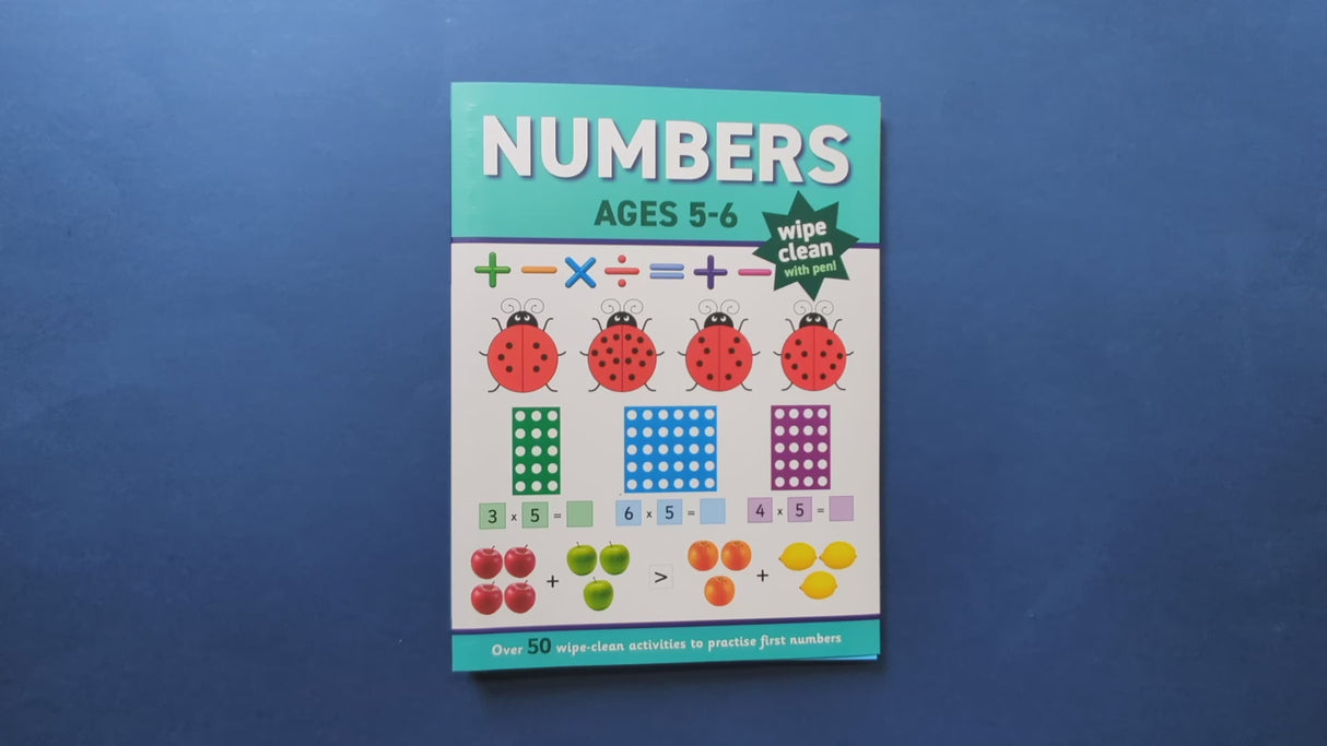 Children's Numbers Wipe Clean Book & Pen Set – Ages 5 to 6 Years