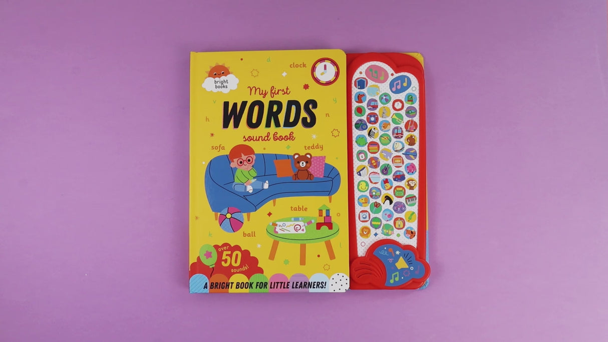 My First Words Sound Book - Giant Fold-Out Sound Book with 50 Words for Children